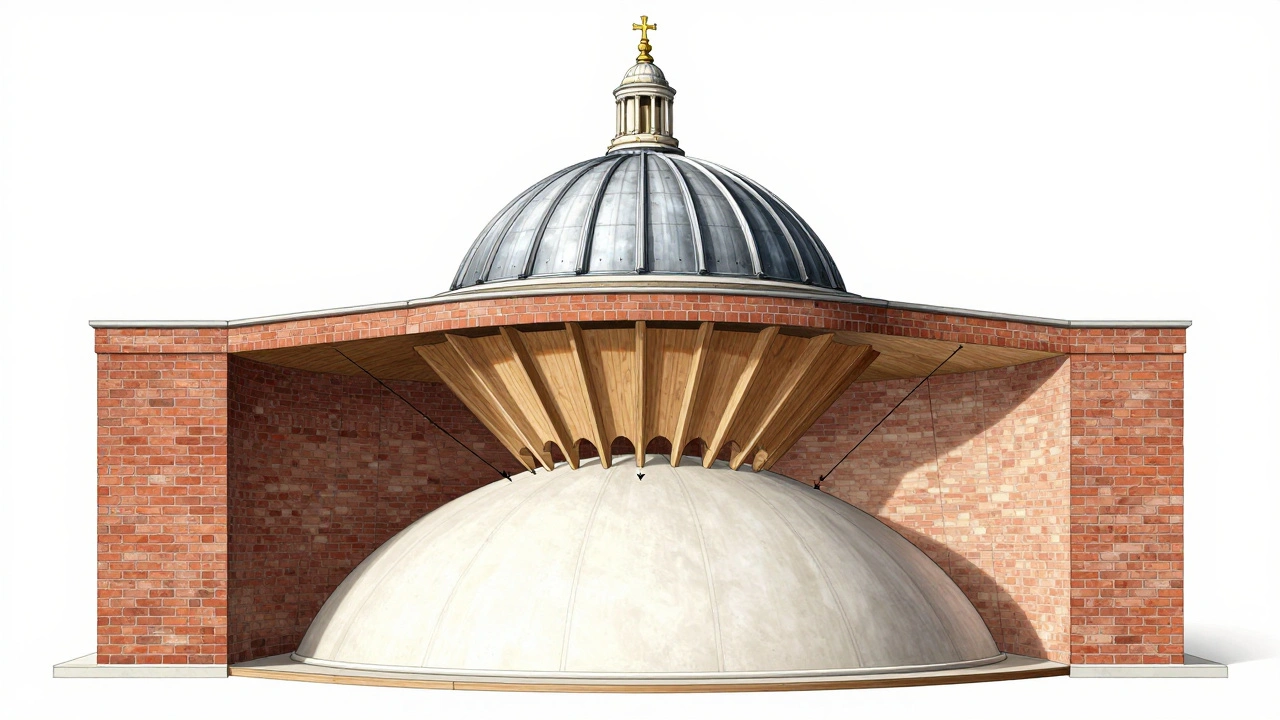 Cross-section showing St Paul's triple dome structure