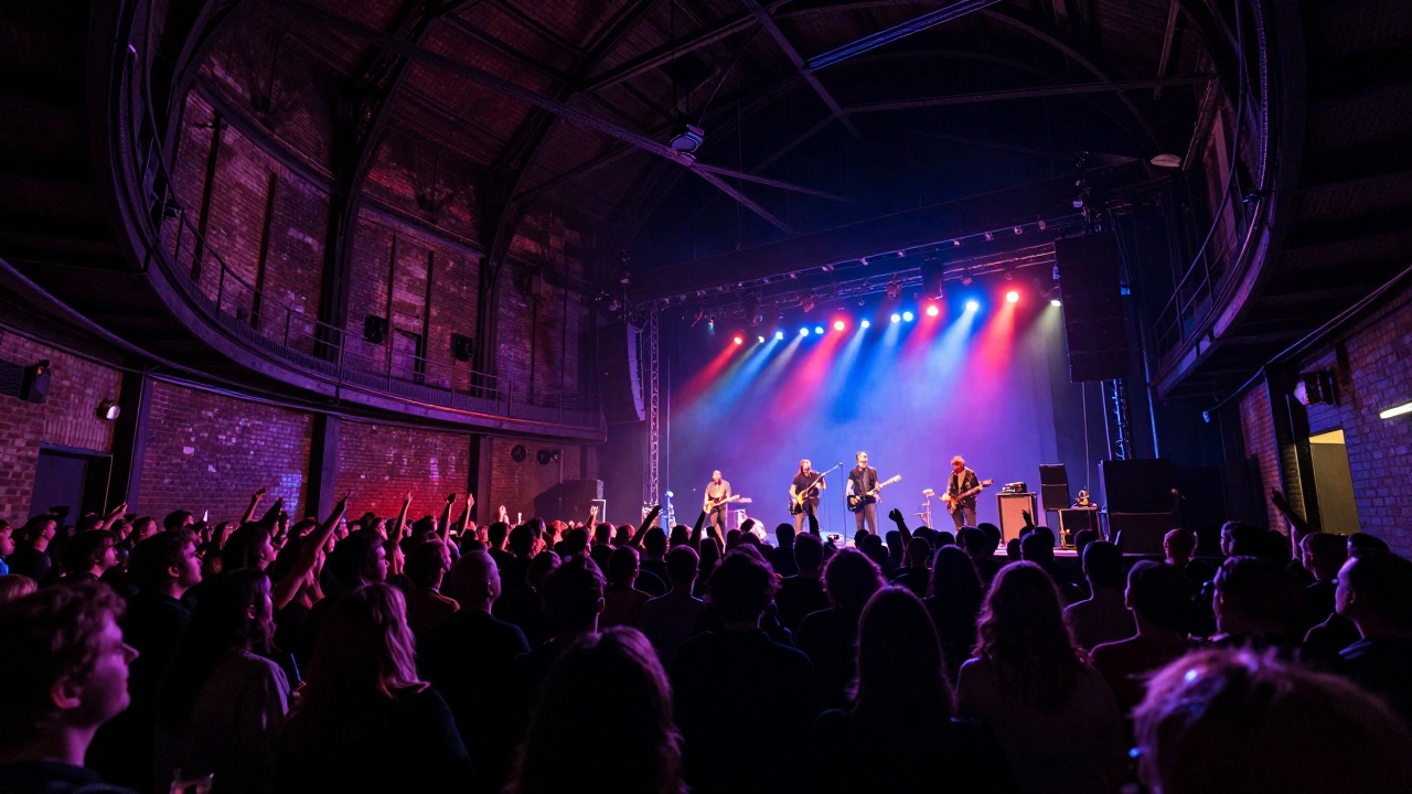 Live rock concert inside the circular Roundhouse venue