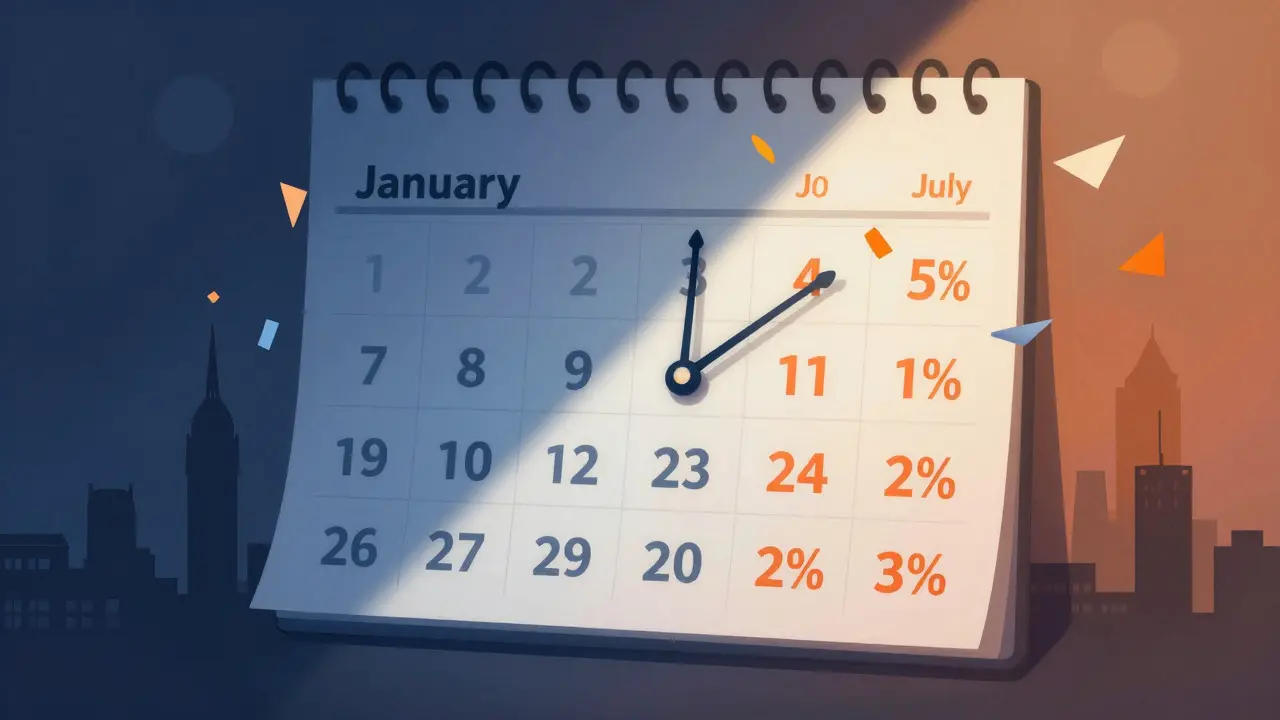 Abstract illustration of a calendar and clock representing seasonal sales