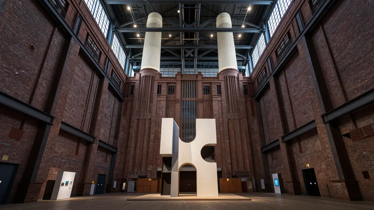 The Turbine Hall at Tate Modern featuring a large contemporary art installation