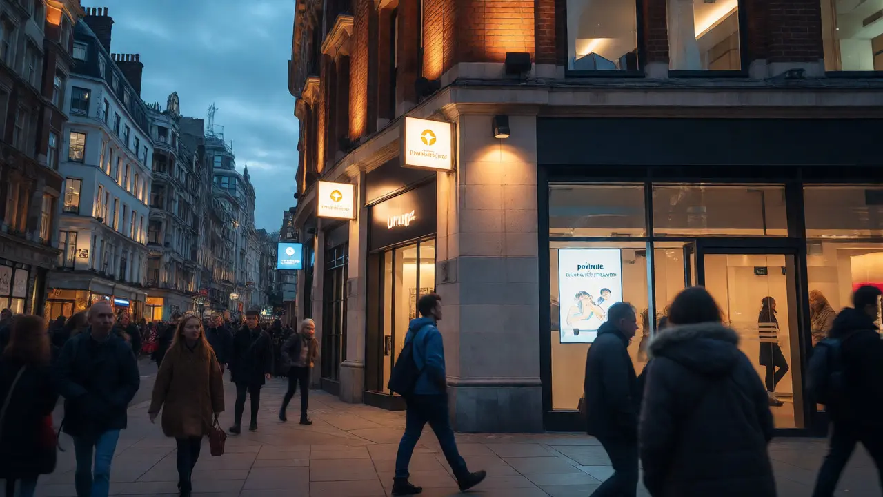 Illuminated emergency dental clinic in London