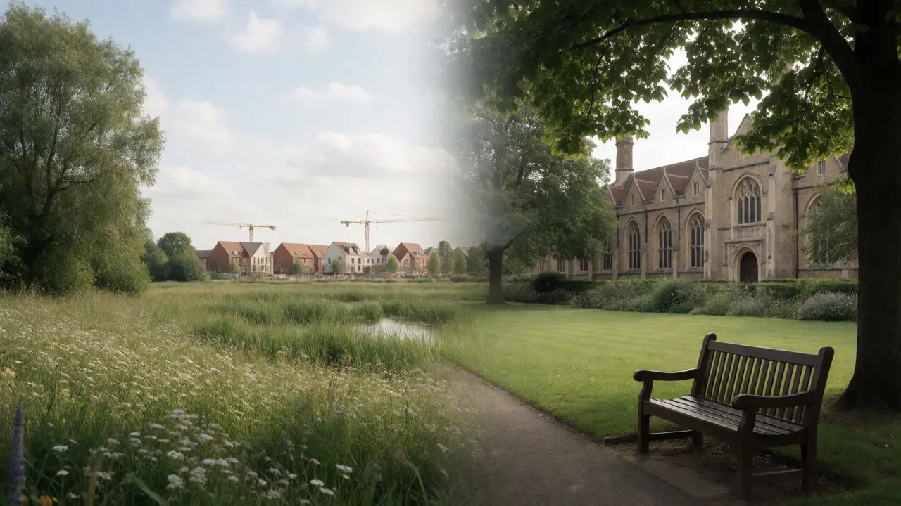Split view comparing Walthamstow marshes with Kingston's historic parks and libraries